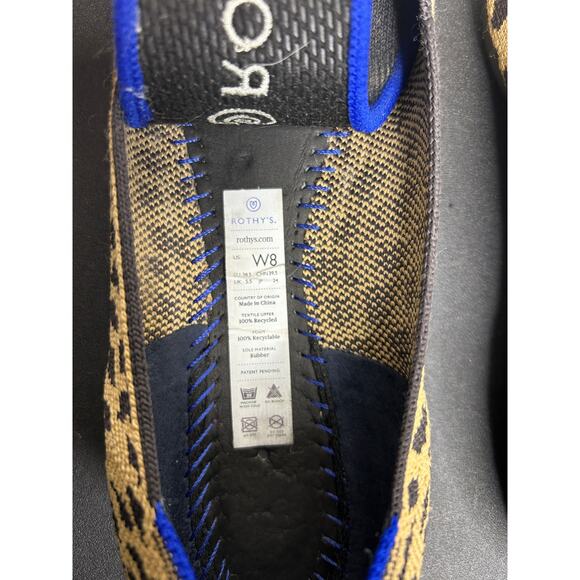 Rothy's The Point Retired Leopard Sz 8 Boho Print Flats Slip On Shoes Women's - Picture 7 of 8